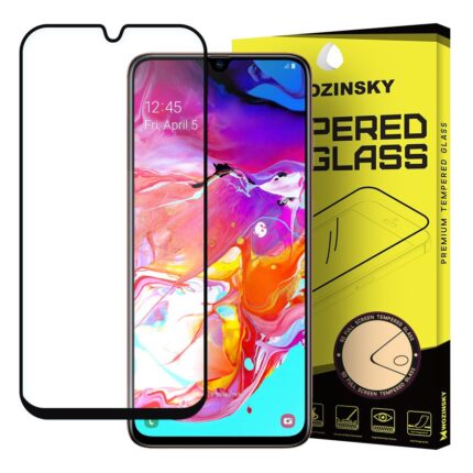 Wozinsky Tempered Glass Full Glue Super Tough Screen Protector Full Coveraged With Frame Case Friendly For Samsung Galaxy A70 Black