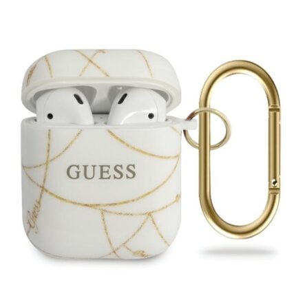 Guess kaitseümbris AirPods 1/2 marble effect white